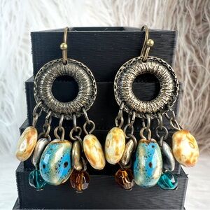 Gorgeous, bohemian chic, weighted, beaded fringe pierced earrings